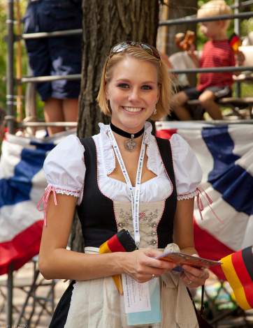 dirndldressoktoberfest A young woman in a Dirndl takes part in an 