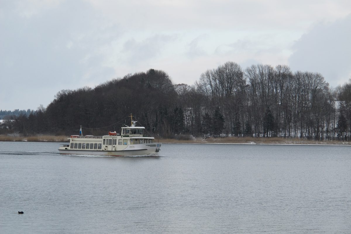 Chiemsee ferry crossing in winter