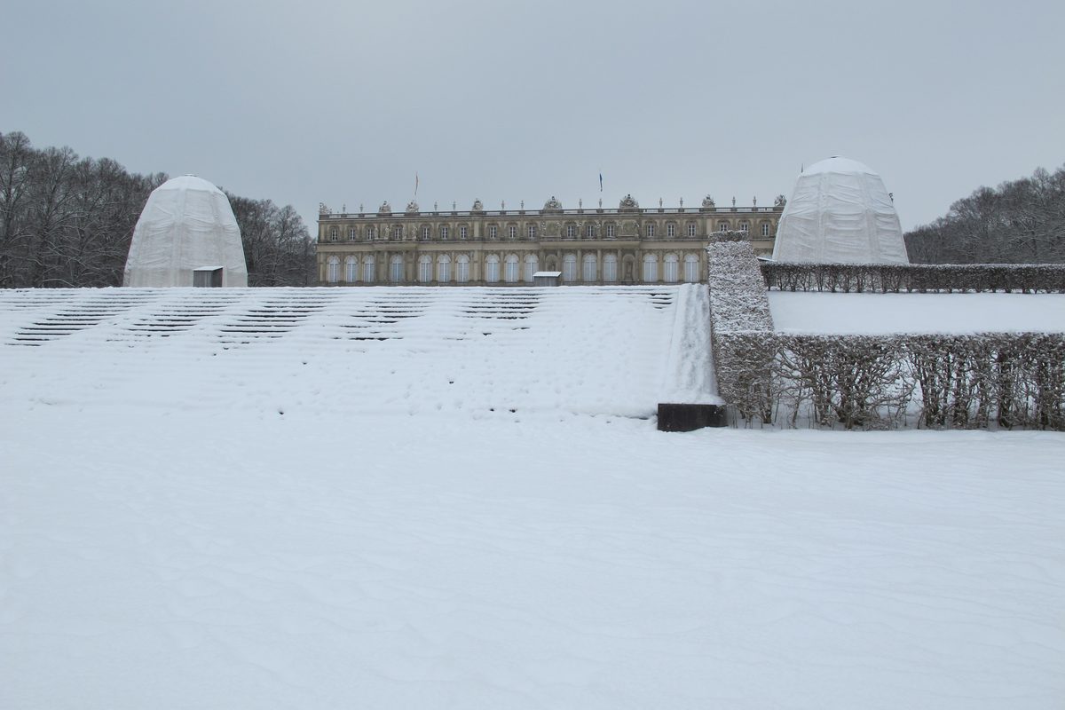 Herrenchiemsee Palace in the snow