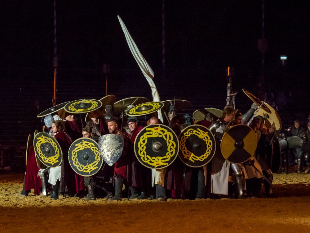 Shield Wall! Part of the arena show.