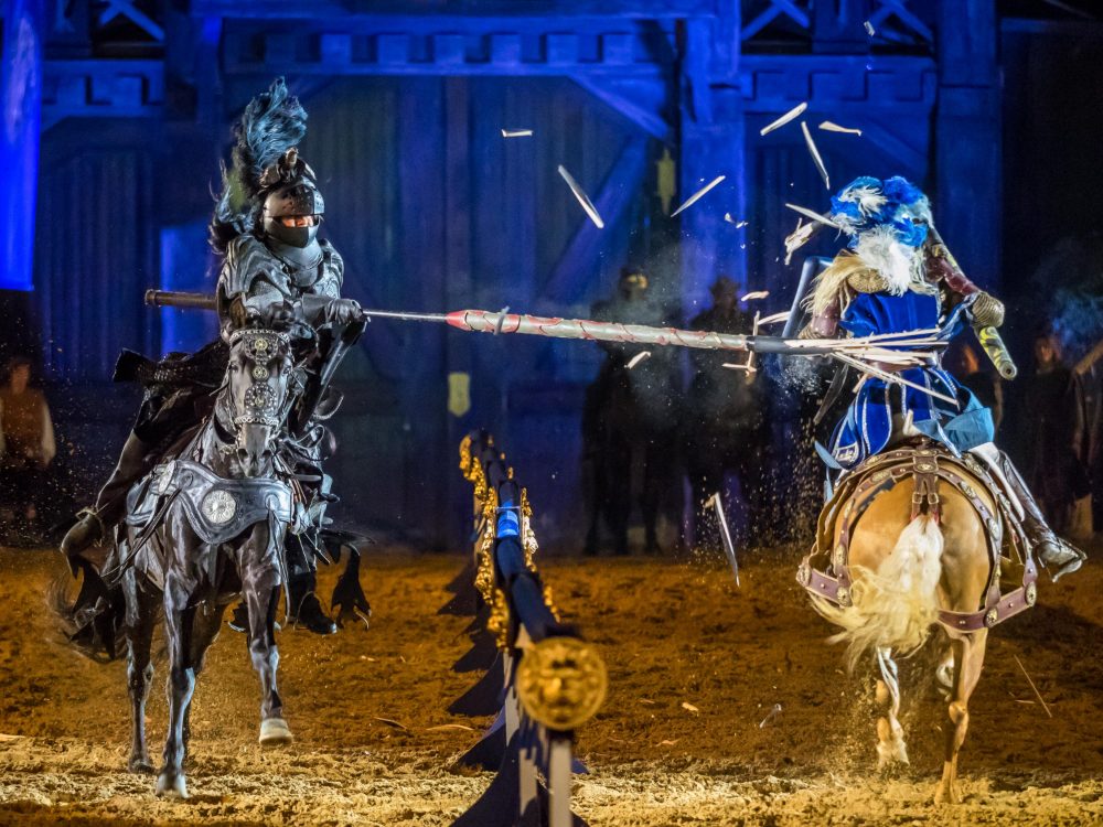 Joust! Part of the arena show.