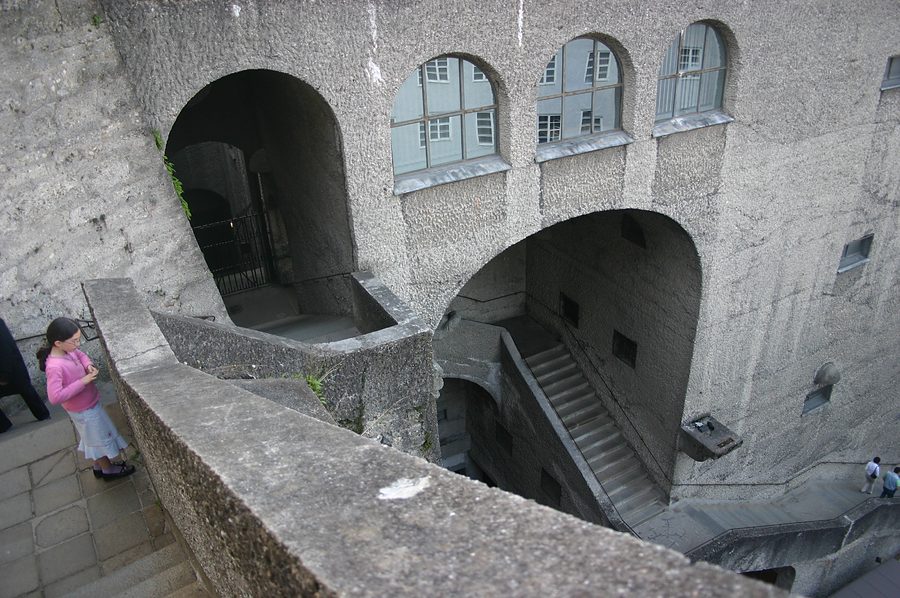 stairs in the rock moenchsberg