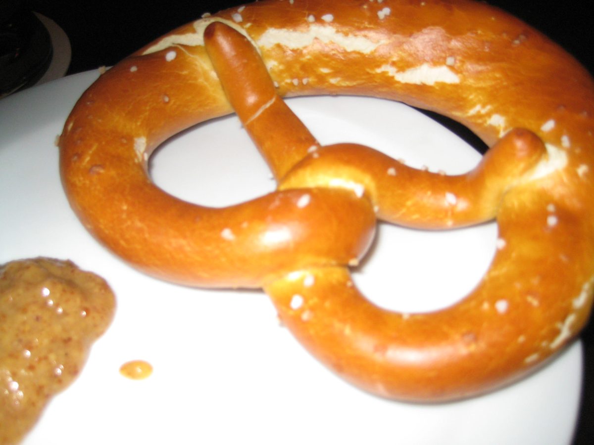Bavarian pretzel with sweet mustard