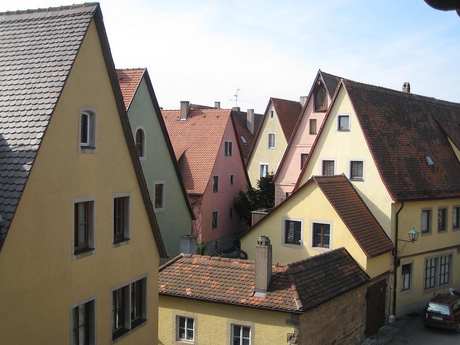 rooftops from rothenburg town wall
