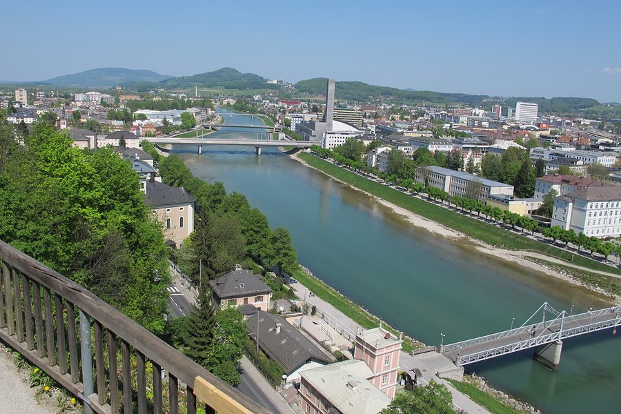 salzach river from the moenchsberg