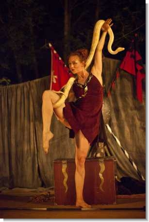 A snake dancer at the Kaltenberg festival.