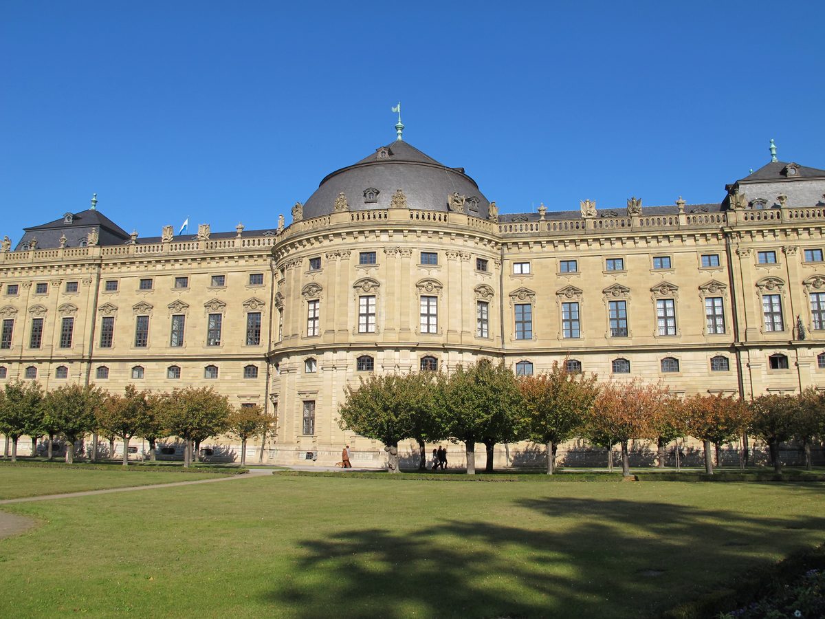 Wurzburg Residenz from the Hofgarten in autumn